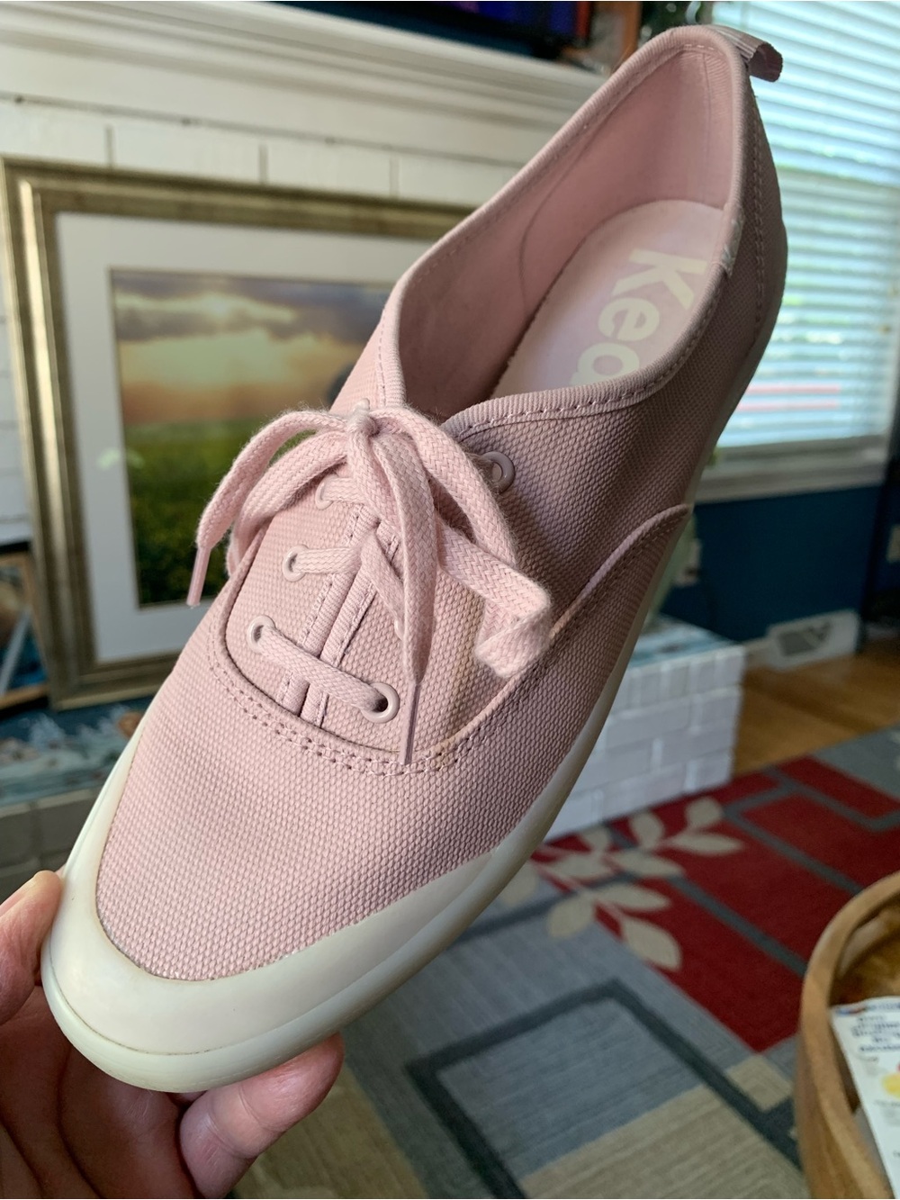 Keds Pink Champion Toe Cap Canvas Lace-Up Sneakers in Size 8 Medium